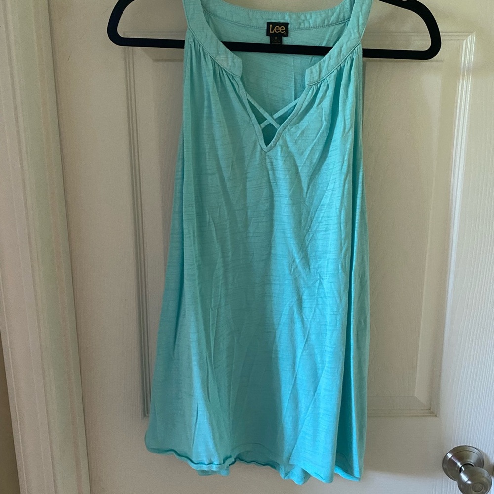 Lee Blue Sleeveless Relaxed Tank Top